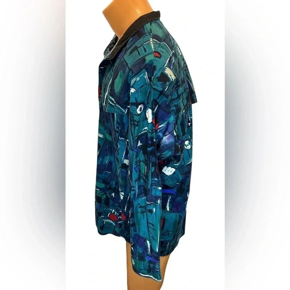 Roper Vintage Western Rodeo Shirt Abstract 90s Print Rare. Size XL 17 1/2 x 35 - Picture 5 of 9